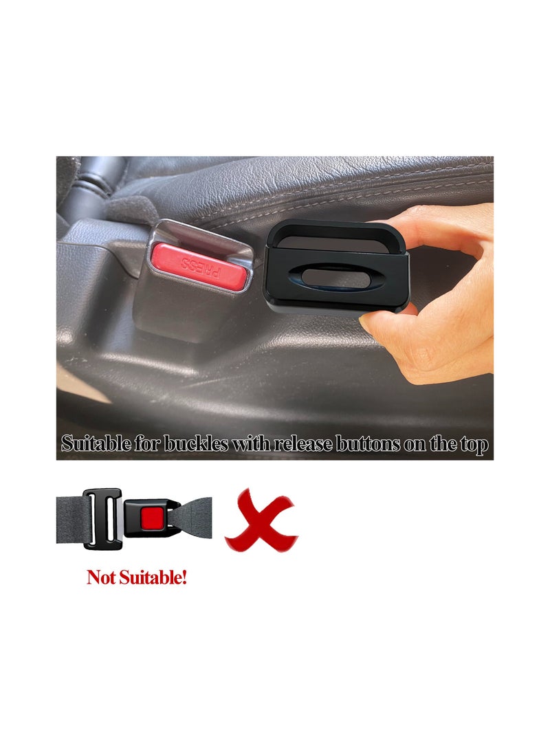 Car Seatbelt Buckle Guard, Child Seat Belt Lock Seatbelt Buckle Cover Seat Belt Lock Cover Black Seat Belt Lock, Buckle Guard for Kids/Special Needs, 4-Pack Fit Most Car (Expect Truck) - Image 2
